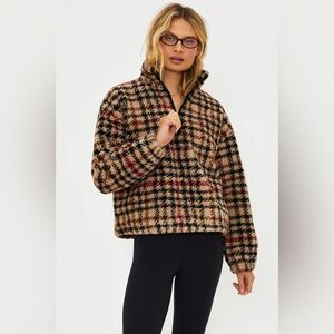 NWT Beach Riot Leona Sherpa Midnight Houndstooth